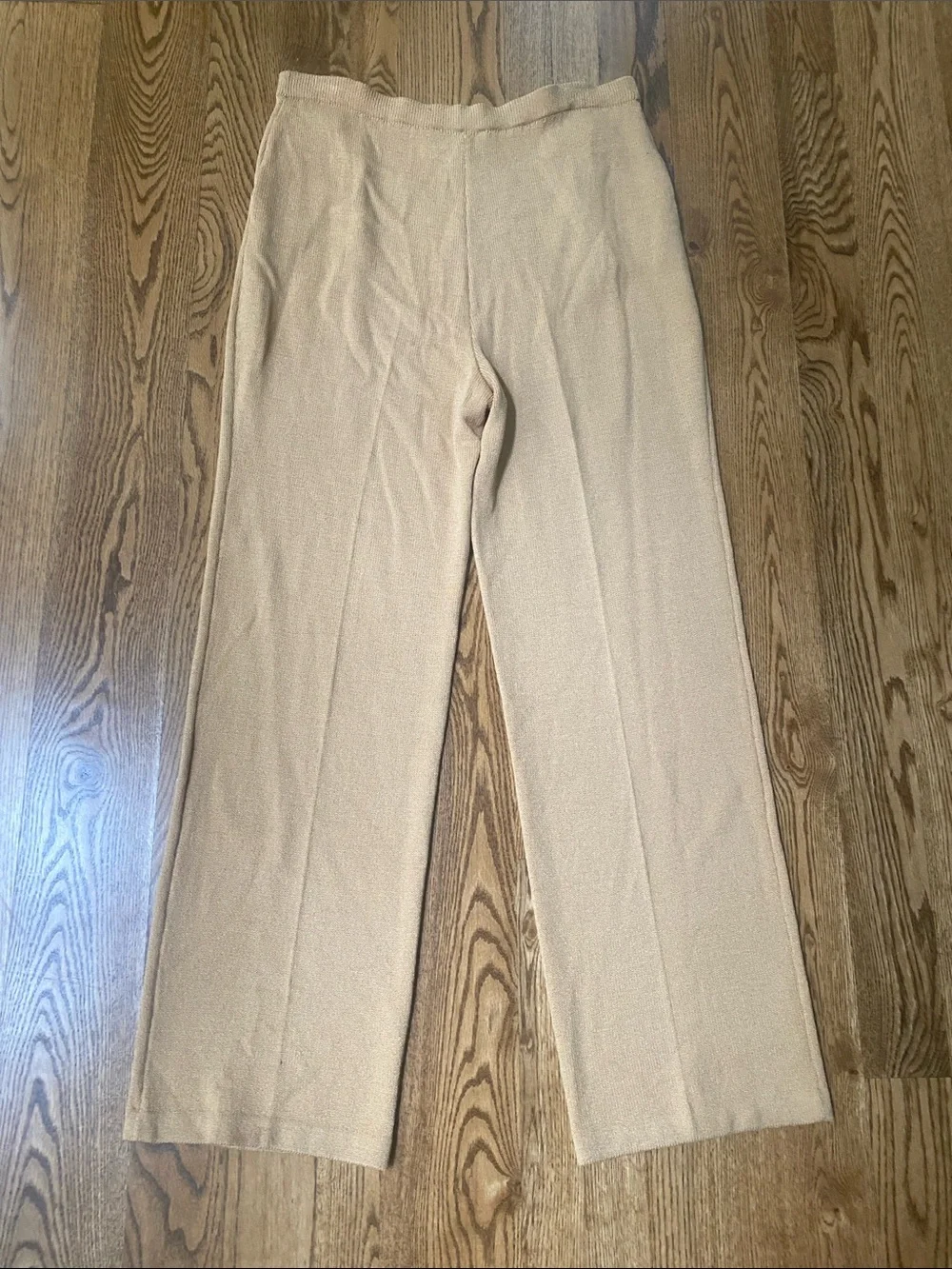 Womens St. John Santana knit straight leg pant gold 12 quiet luxury minimalist